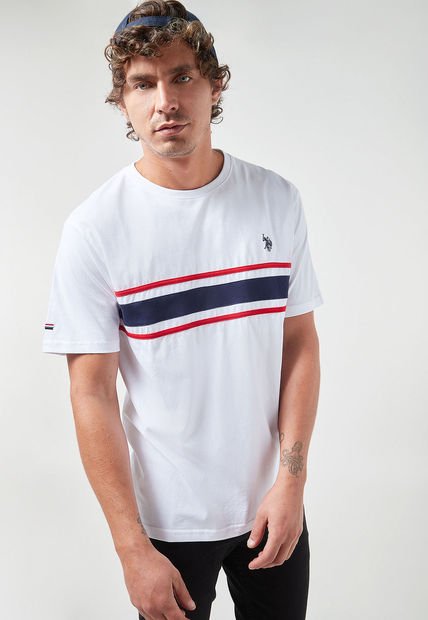 Camiseta Blanco-Azul Navy-Rojo Us Polo Assn