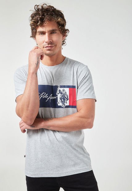 Camiseta Gris-Azul Navy-Rojo Us Polo Assn