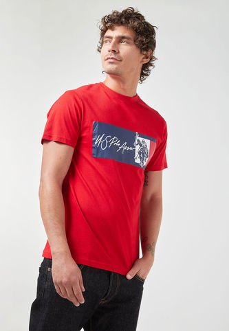 US Polo Assn - Camiseta Rojo-Azul Navy-Blanco Us Polo Assn