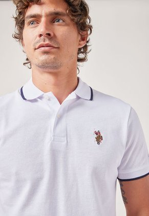 Polo Blanco-Azul Navy Us Polo Assn