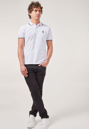Polo Blanco-Azul Navy Us Polo Assn