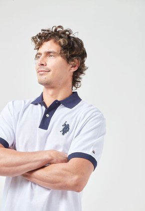 Polo Blanco-Azul Navy Us Polo Assn