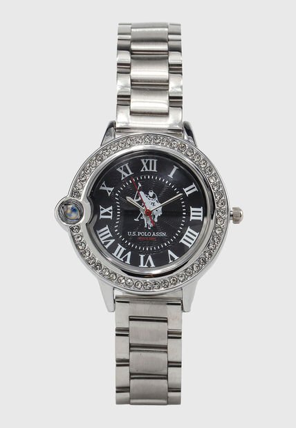 Reloj Plateado-Negro-Blanco Us Polo Assn