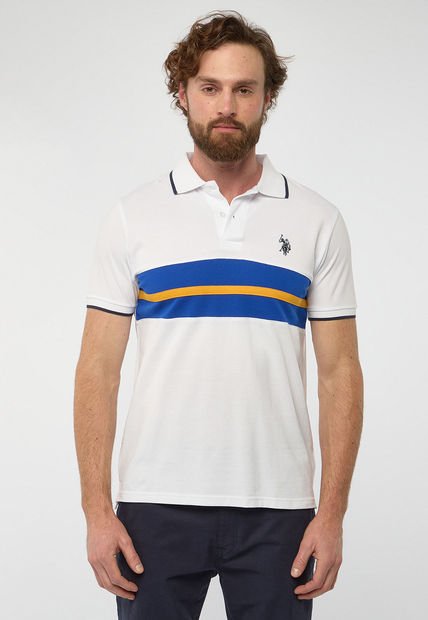 Polo Blanco-Azul-Amarillo US POLO ASSN