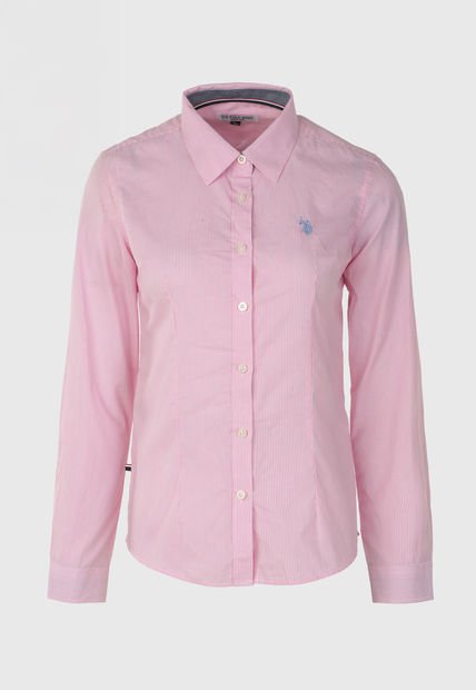 Camisa Rosa-Blanco US POLO ASSN