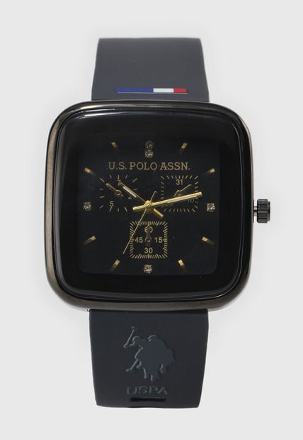 Reloj Negro-Dorado Us Polo Assn