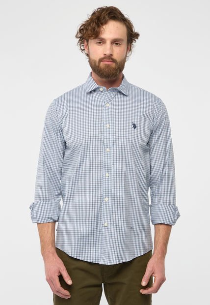 Camisa Blanco-Azul Navy-Azul Claro US POLO ASSN