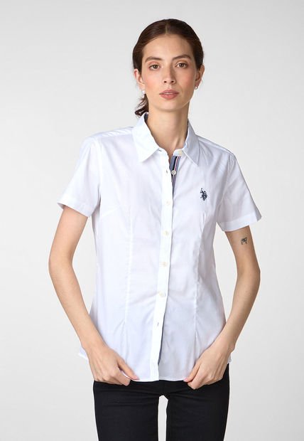 Camisa Blanco-Azul Navy US POLO ASSN