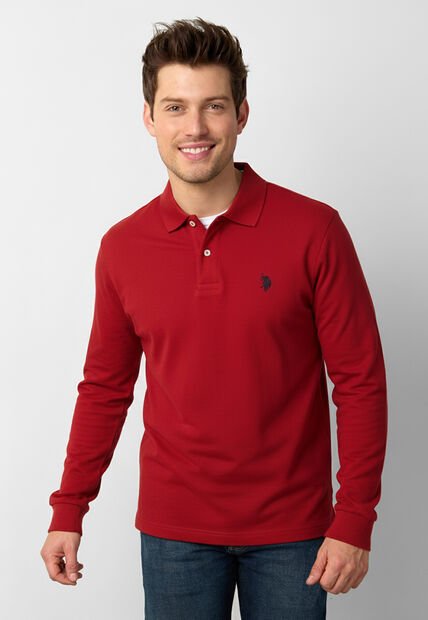 Polo Manga Larga U.S. POLO ASSN. Rojo