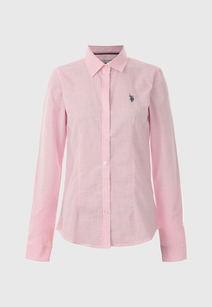 Camisa Rosa-Blanco US POLO ASSN