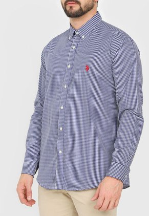 Camisa Azul-Blanco US Polo Assn