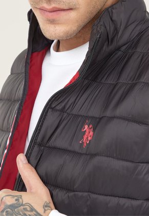 Chaleco Acolchado Negro-Rojo Us Polo Assn