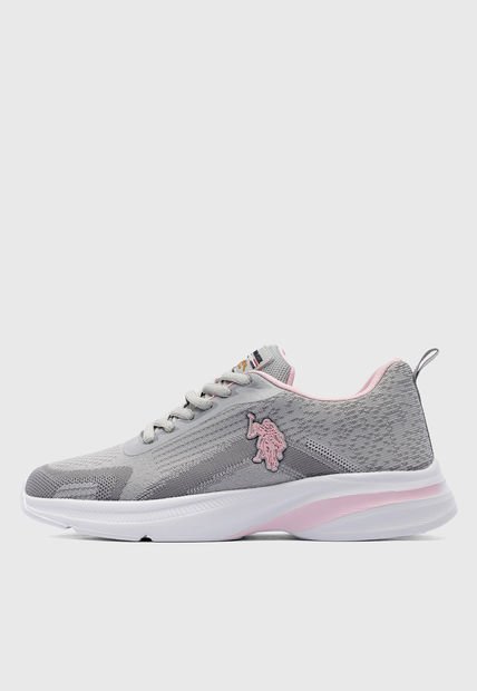 Tenis Gris-Blanco-Rosa US POLO ASSN