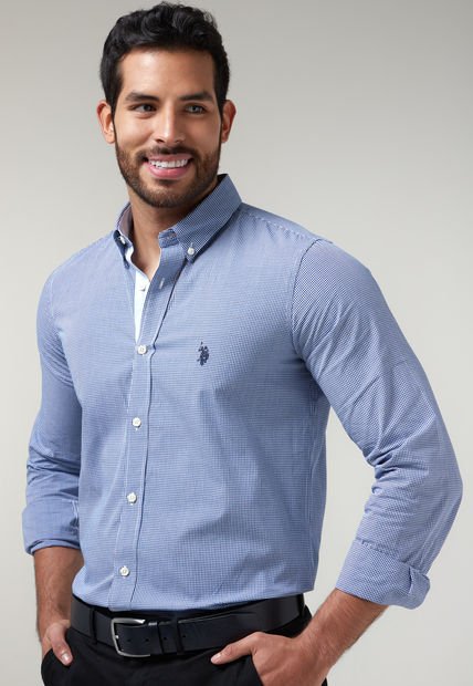 Camisa Azul-Blanco Us Polo Assn