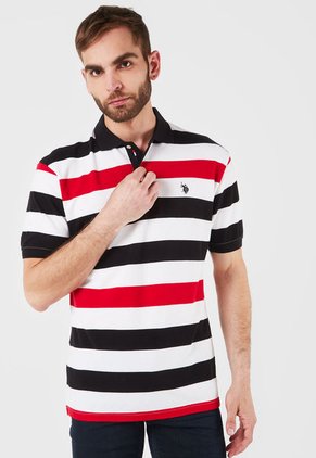 Camiseta Blanco-Negro-Rojo Us Polo Assn Masculino