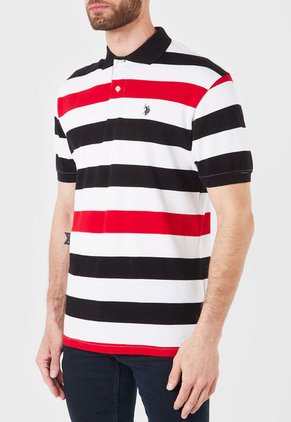 Camiseta Blanco-Negro-Rojo Us Polo Assn Masculino