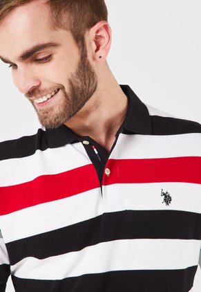 Camiseta Blanco-Negro-Rojo Us Polo Assn Masculino