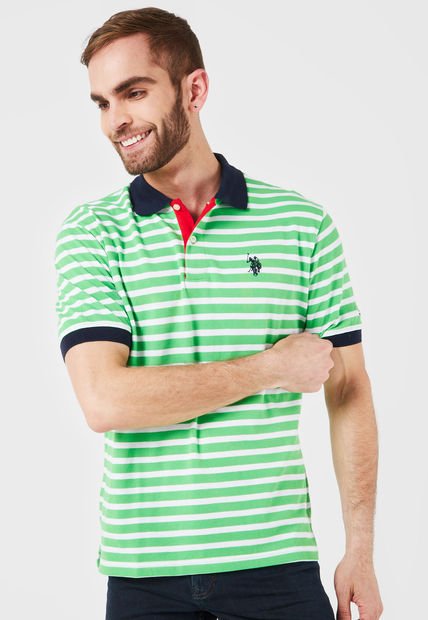 Camiseta Verde-Blanco-Azul Us Polo Assn Masculino