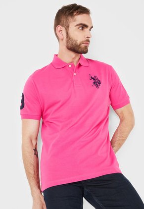 Polo Fucsia Us Polo Assn Masculino
