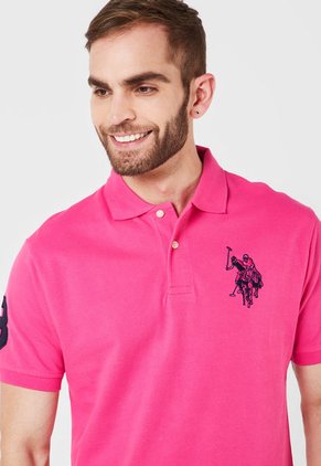 Polo Fucsia Us Polo Assn Masculino