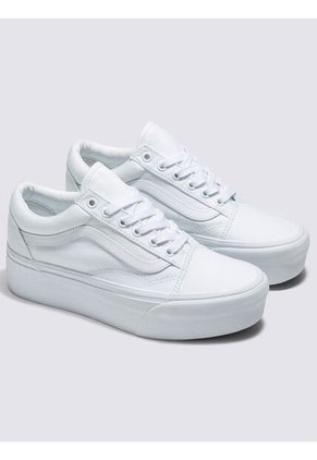 Tenis Hombre Vans Ua Old Skool Stackfo Blanco Puro Vans