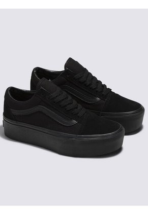 Tenis Mujer Vans Ua Old Skool Stackfo Negro Vans
