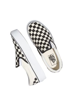 Tenis Vans Classic Slip-On Platform Color Black And White Checker\/White Para Hombre & Mujer