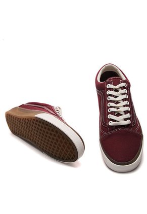 Tenis Skateboarding Vinotinto-Blanco Vans Old Skool