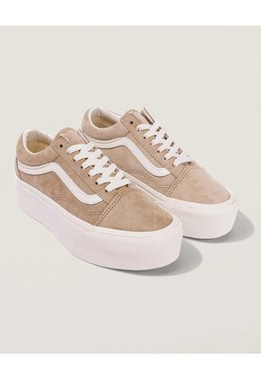 Tenis Mujer Vans Old Skool Platform Beige Vans