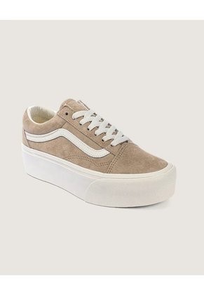 Tenis Mujer Vans Old Skool Platform Beige Vans