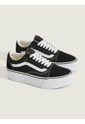 Tenis Mujer Vans Ua Old Skool Stackfo Negro Vans