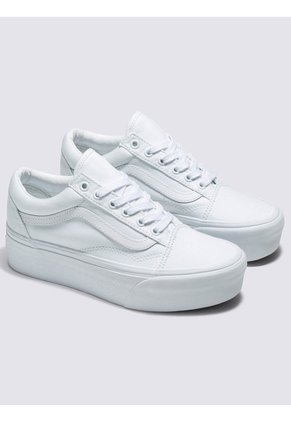 Tenis Hombre Vans Ua Old Skool Stackfo Blanco Puro Vans