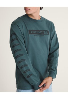 Camiseta Hombre VANS I NEED MY LS TEE Gris Vans