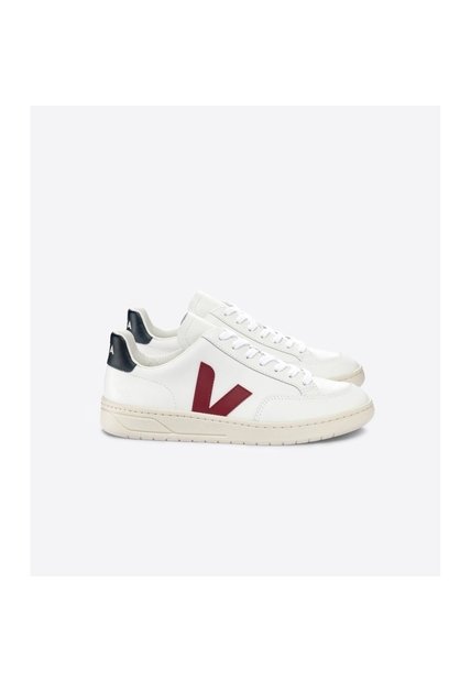 Tenis Veja De Hombre V-12 Marsala Nautico XD0201955-B45 Blanco