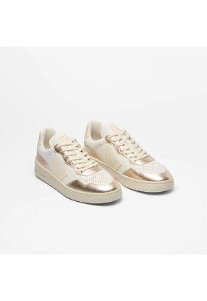 Tenis Veja De Mujer V-90 Leather White Calcaire Platine VD2021362A-41 Dorado