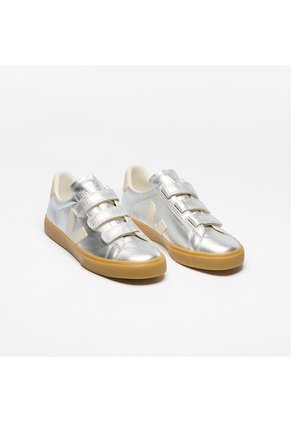Tenis Veja De Mujer Recife Logo Leather RC0520779A-37 Plateado