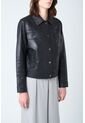 Chaqueta Kalaha De Cuero Para Mujer Silueta Trucker Chaqueta Kalaha De Cuero Para Mujer Silueta Trucker Negro S VÉLEZ de Vélez
