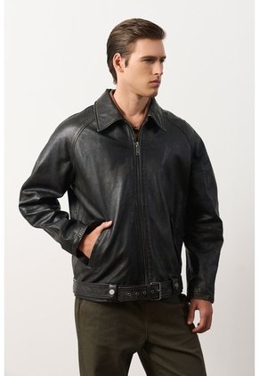Chaqueta Bomber Oversized De Cuero Para Hombre Tierra Chaqueta Bomber Oversized De Cuero Para Hombre Tierra Cafe L VÉLEZ