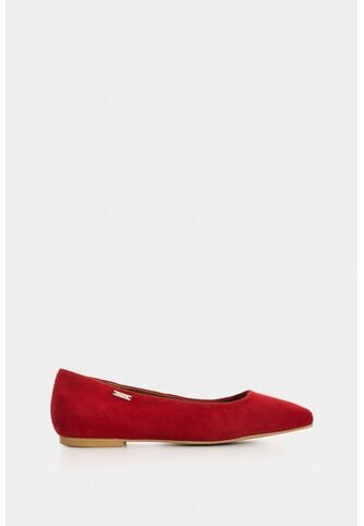 Baleta De Cuero Gamuzado Para Mujer Elia Baleta De Cuero Gamuzado Para Mujer Elia Rojo 34 VÉLEZ Vélez