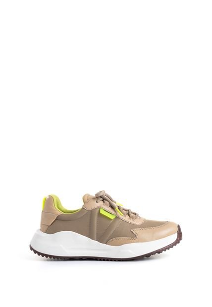 Tenis Viena De Cuero Y Lona Para Mujer Detalle Neón Tenis Viena De Cuero Y Lona Para Mujer Detalle Neón Arena 36 Vélez