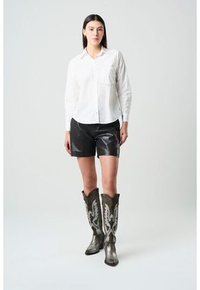 Camisa Manga Larga Basic En Tejido Plano Para Mujer Detalle Millaré Camisa Manga Larga Basic En Tejido Plano Para Mujer Detalle Millaré Blanco M VÉLEZ