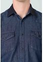 Sobrecamisa Alcor Manga Larga De Algodón Para Hombre Detalles Cuero Sobrecamisa Alcor Manga Larga De Algodón Para Hombre Detalles Cuero Azul Oscuro L VÉLEZ de Vélez