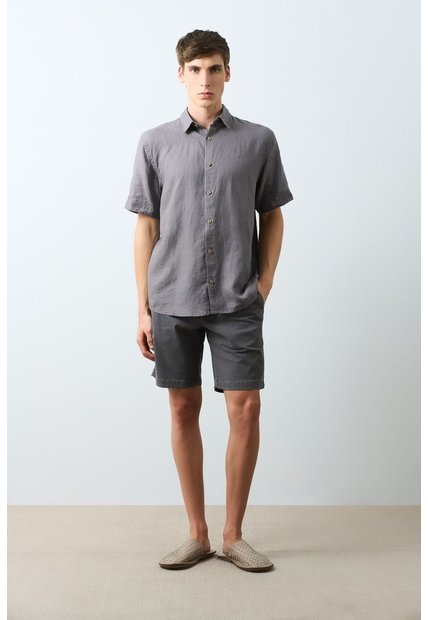 Camisa Manga Corta Semi Fitted Para Hombre Sevilla Camisa Manga Corta Semi Fitted Para Hombre Sevilla Gris Pistola M VÉLEZ