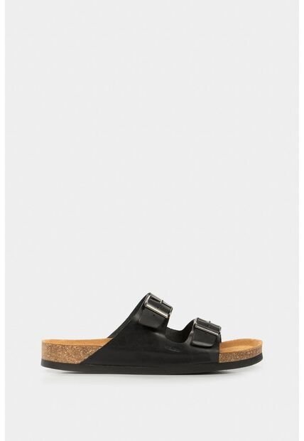 Sandalia Plana De Cuero Vintage Sandalia Plana De Cuero Vintage Negro 39 VÉLEZ