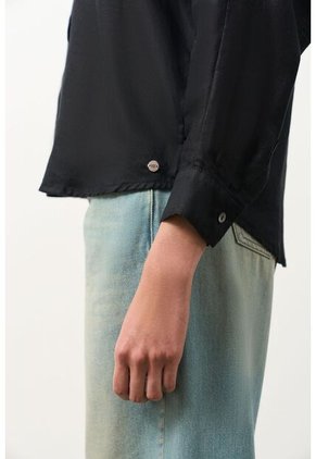 Camisa Peonia Para Mujer Manga Murciélago Camisa Peonia Para Mujer Manga Murciélago Negro M VÉLEZ