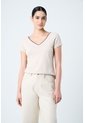 Camiseta Básica Para Mujer Millaré Metálico Decorativo Camiseta Básica Para Mujer Millaré Metálico Decorativo Arena M VÉLEZ de Vélez