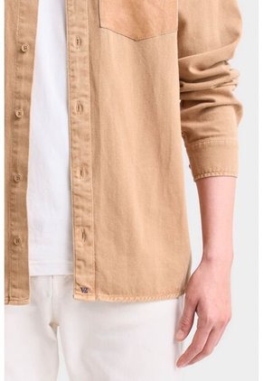 Sobrecamisa Duna Manga Larga De Algodón Para Hombre Bolsillo En Cuero Sobrecamisa Duna Manga Larga De Algodón Para Hombre Bolsillo En Cuero Kaky L VÉLEZ