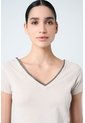 Camiseta Básica Para Mujer Millaré Metálico Decorativo Camiseta Básica Para Mujer Millaré Metálico Decorativo Arena M VÉLEZ de Vélez
