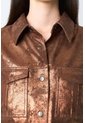Chaqueta De Cuero Gamuzado Para Mujer Glass Chaqueta De Cuero Gamuzado Para Mujer Glass Bronce XL VÉLEZ de Vélez