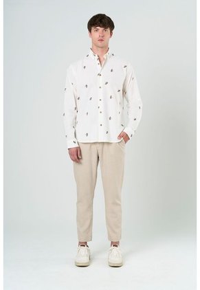 Camisa Manga Larga Semi Fitted Para Hombre Sienna Camisa Manga Larga Semi Fitted Para Hombre Sienna Crema XXL VÉLEZ